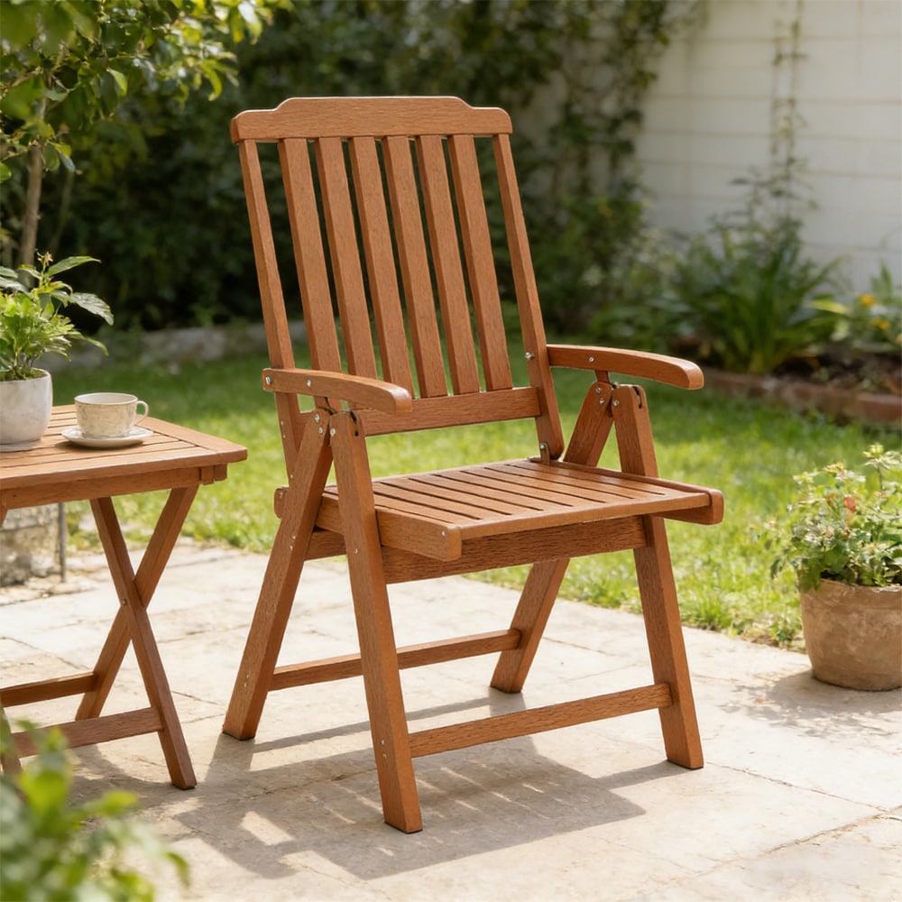 Foldable Patio Chair All-Weather HDPE Outdoor Dining Chair With Armrest For Indoor And Outdoor Settings, Living Room, Balcony, Porch, Patio, Etc_voghion.com